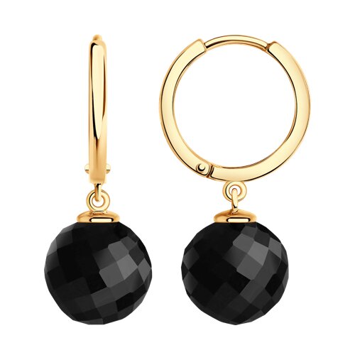 серьги золотые пробы 585 с агатом