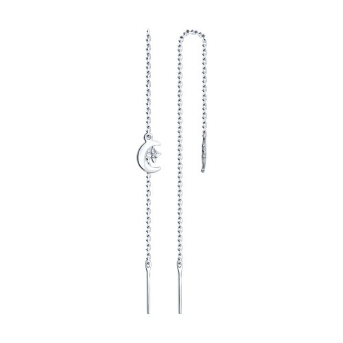 серьги из серебра с фианитами