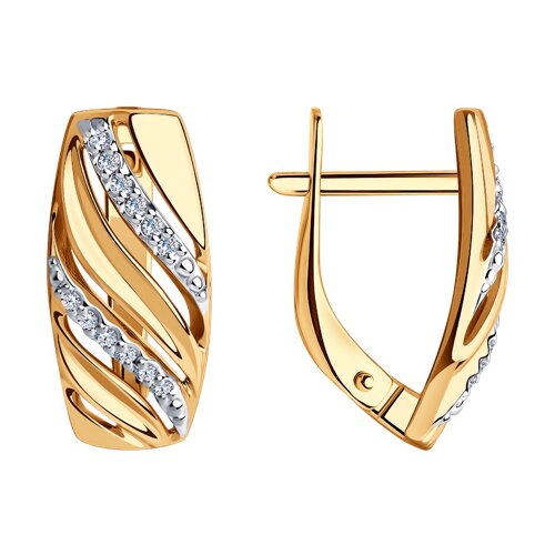 серьги из золота с фианитами