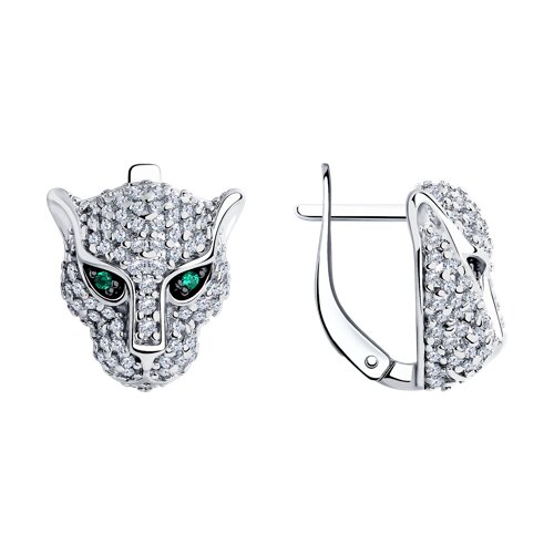 серьги из серебра с фианитами