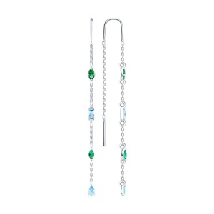 серьги из серебра с фианитами