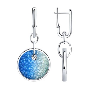 Серьги из серебра с фианитами SWAROVSKI