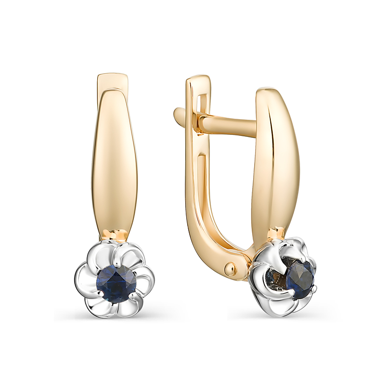 Серьги из золота с сапфирами