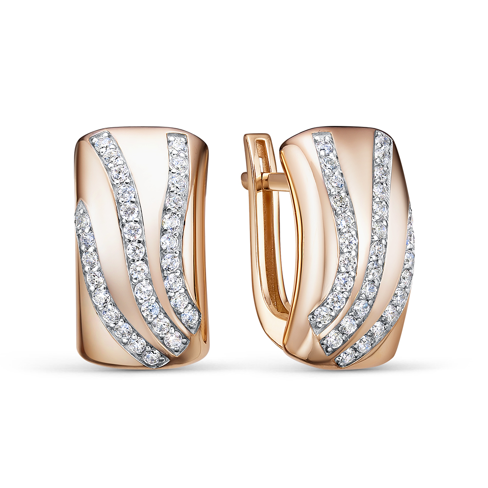 Серьги из золота с фианитами