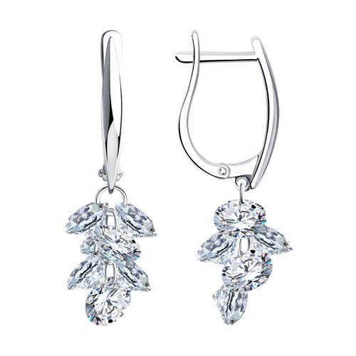 серьги из серебра с фианитами