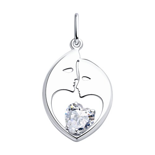 подвеска из серебра с фианитом