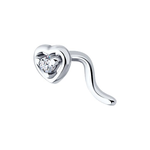 пирсинг из серебра с фианитом