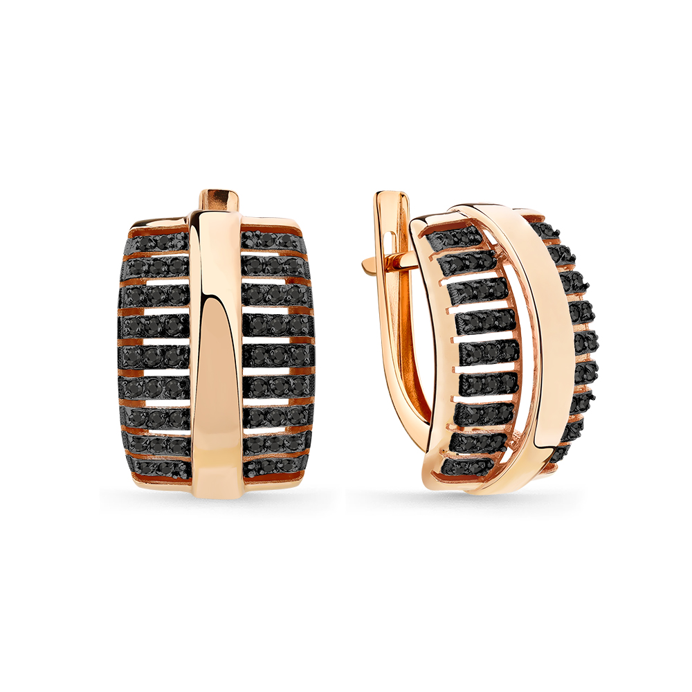 Серьги из золота с фианитами