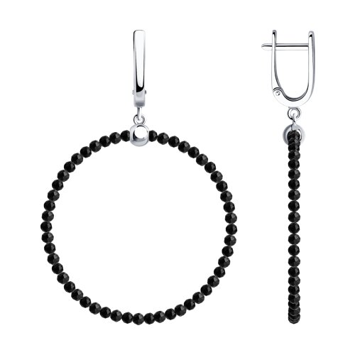 серьги из серебра с шпинелью