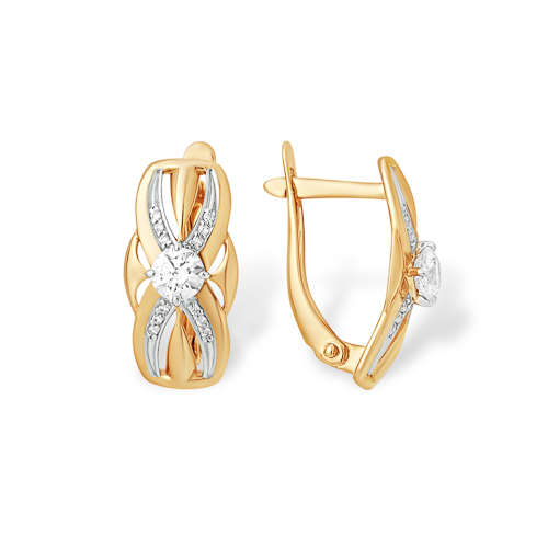 Серьги из золота с фианитами SWAROVSKI