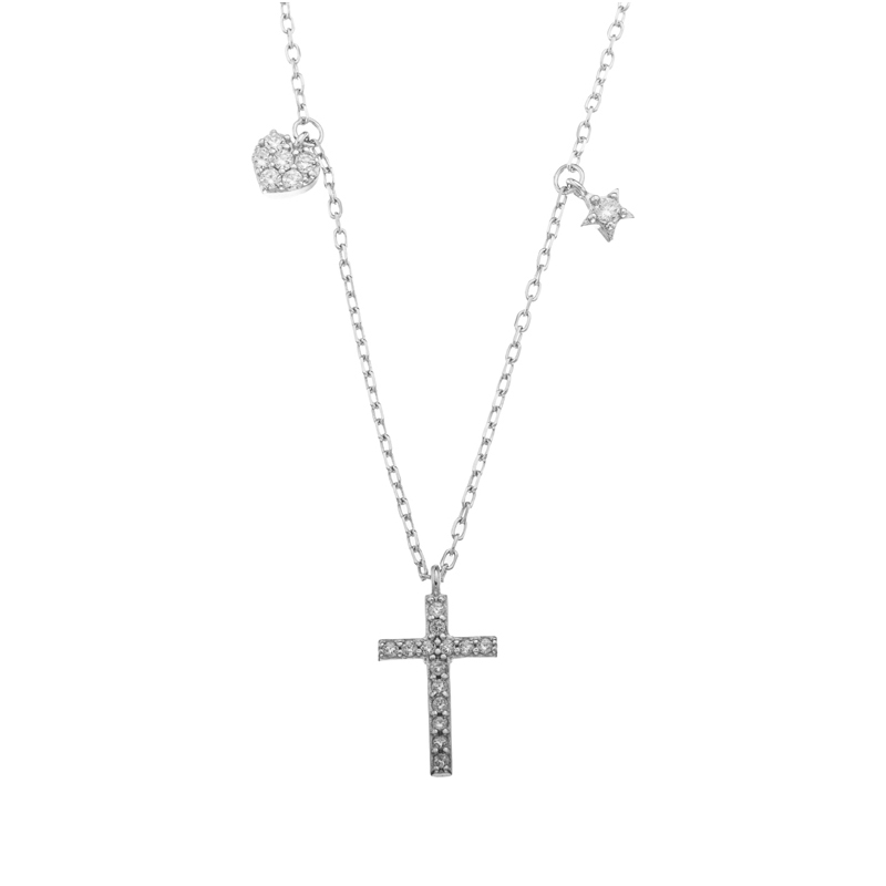 Колье из серебра с цирконием