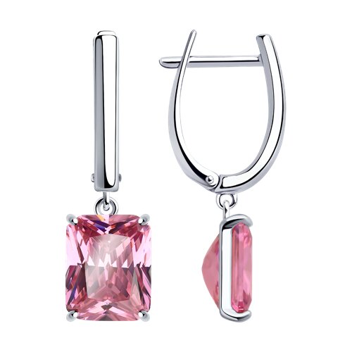 серьги из серебра с фианитами