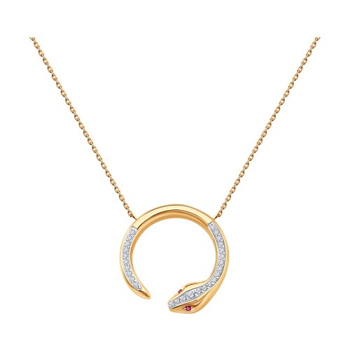 колье из золота с бриллиантами и рубинами