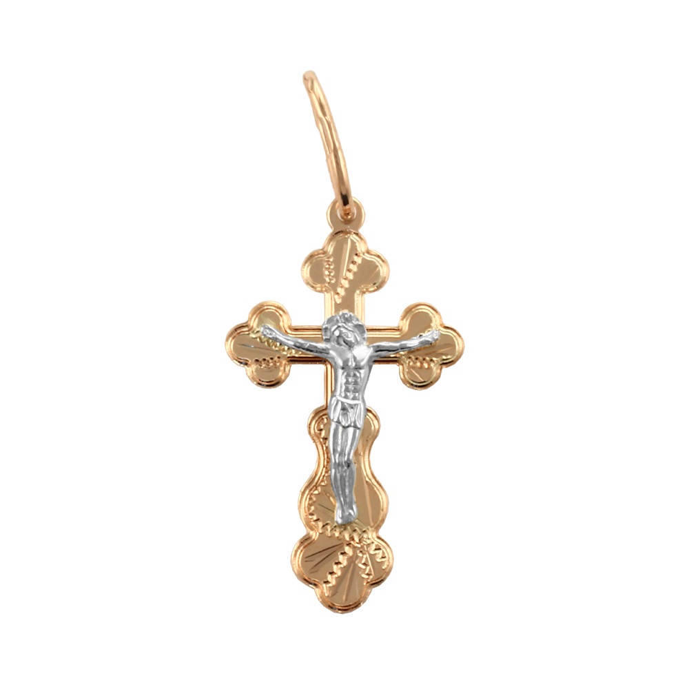 Крест из комбинированного золота