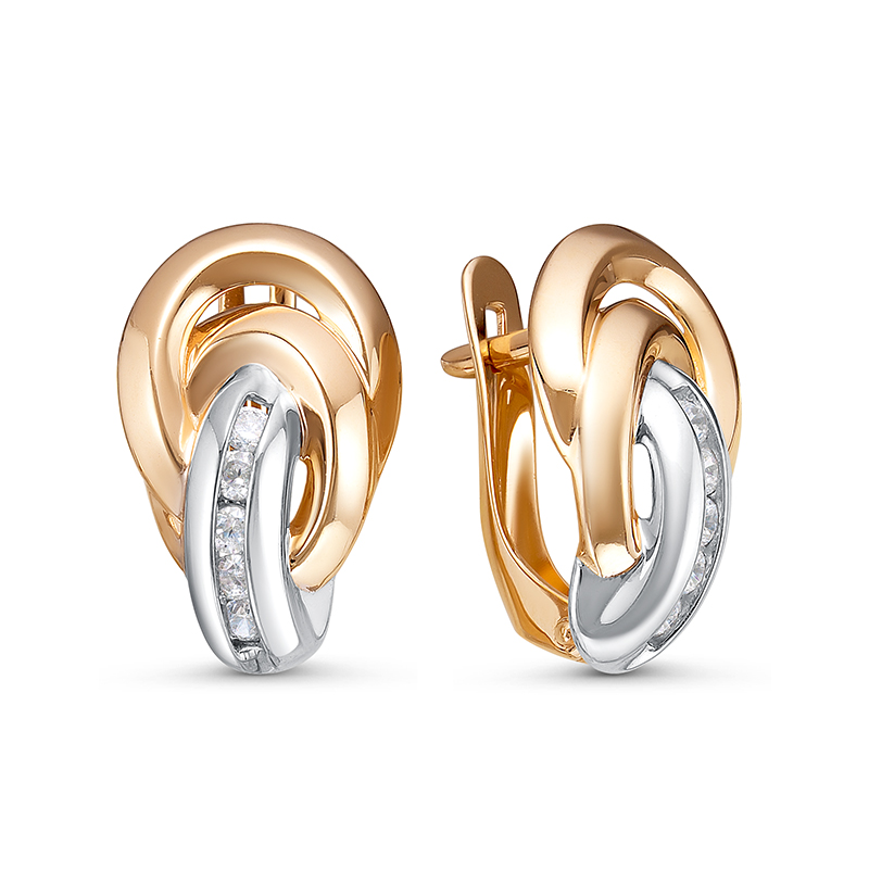 Серьги из золота с фианитами