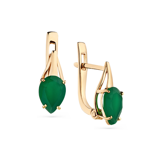 Серьги из золота с агатами