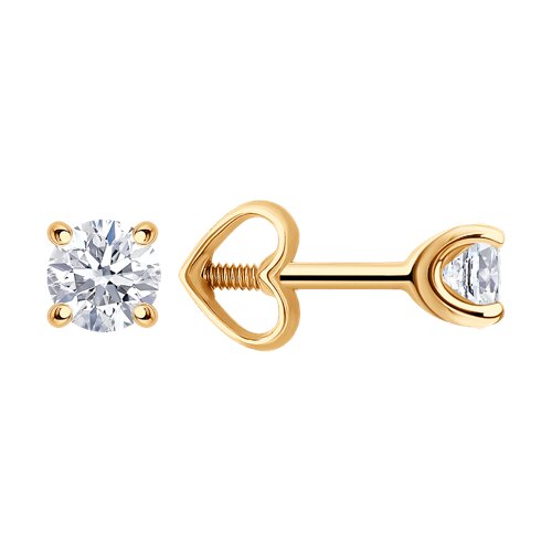 серьги из золота с фианитами