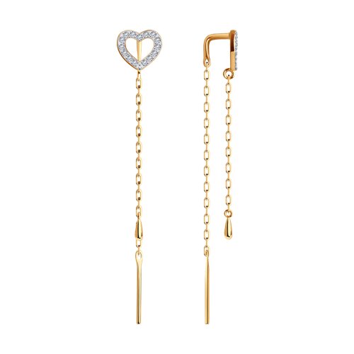 серьги из золота с фианитами