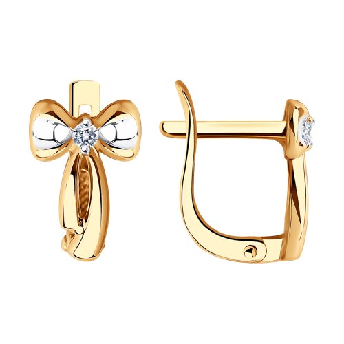 серьги из золота с фианитами