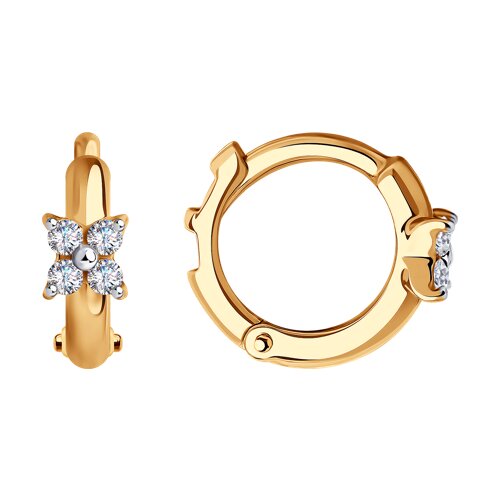 серьги из золота с фианитами