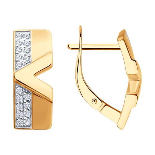 Серьги из золота с фианитами