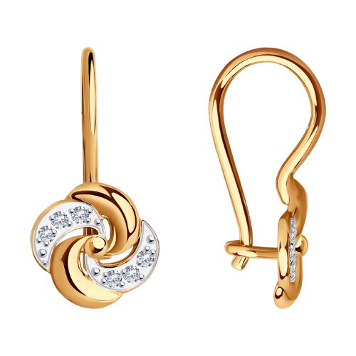 серьги из золота с фианитами