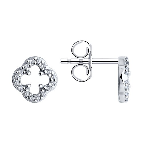 серьги из серебра с фианитами