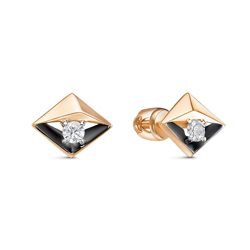 Серьги из золота с фианитами