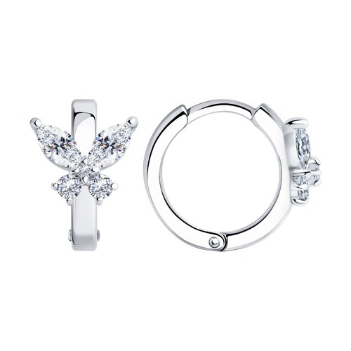 серьги из серебра с фианитами