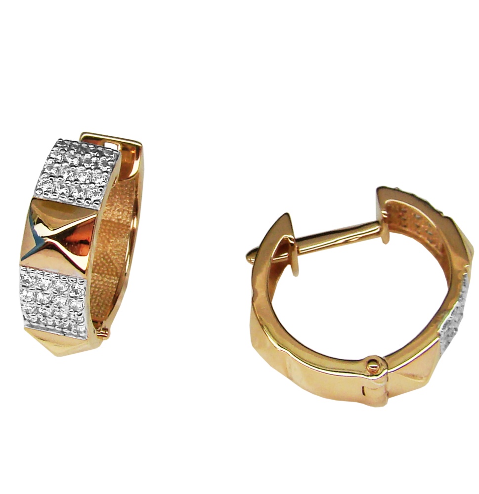 Серьги из золота с фианитами