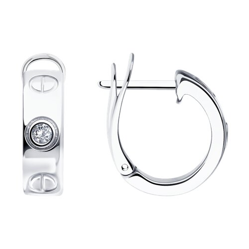 серьги из серебра с фианитами