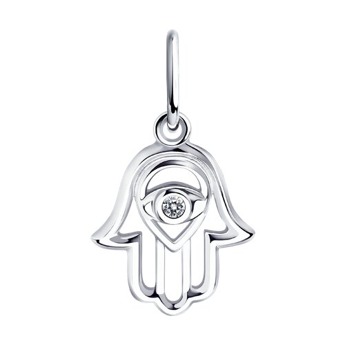 подвеска из серебра с фианитом