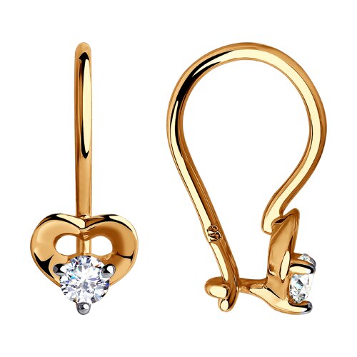 серьги из золота с фианитами