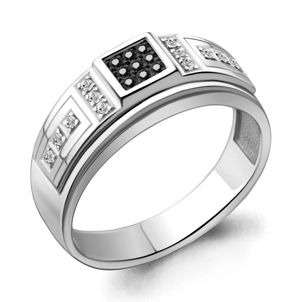 Печатка из серебра с фианитами