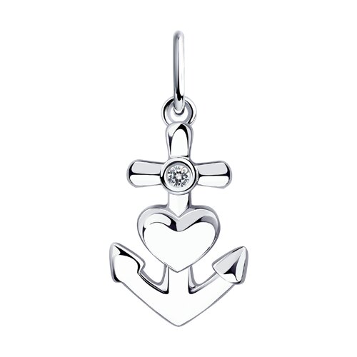 подвеска из серебра с фианитом