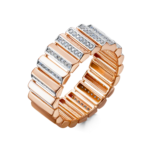 Кольцо из золота с фианитами