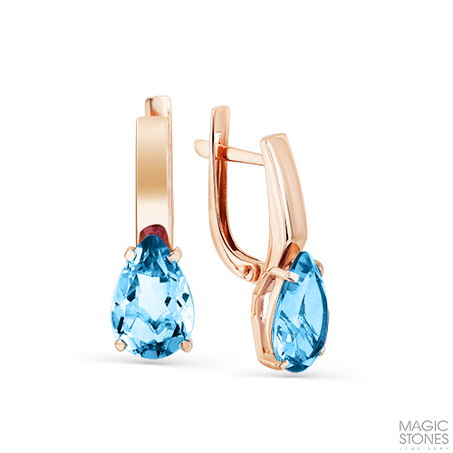 Серьги из золота с топазом