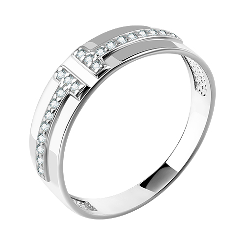 Кольцо из серебра с фианитами