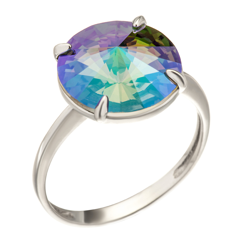 Кольцо из серебра с фианитом SWAROVSKI