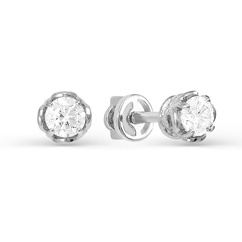 Серьги из серебра с фианитами