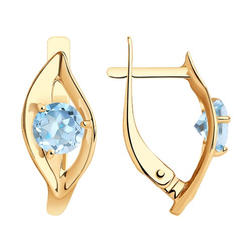 Серьги из золота с топазами sky