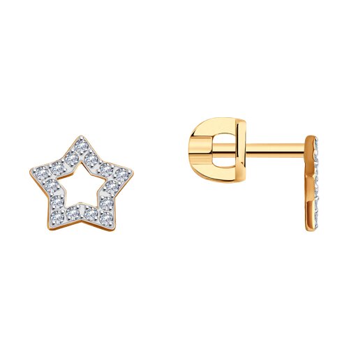 серьги из золота с фианитами