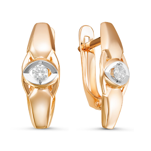 Серьги из золота с фианитами