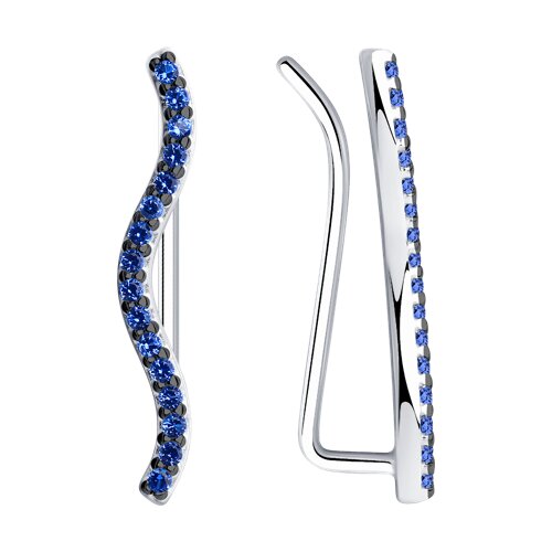 серьги из серебра с фианитами