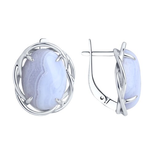 серьги из серебра с агатами