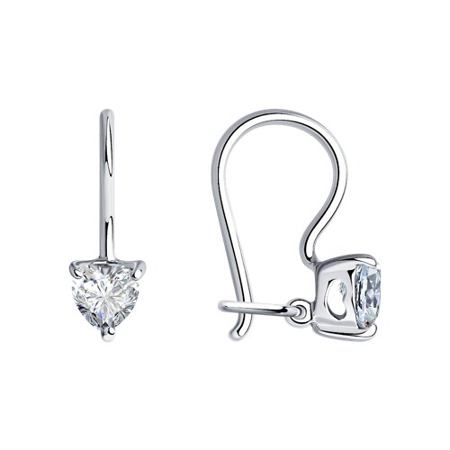 серьги из серебра с фианитами