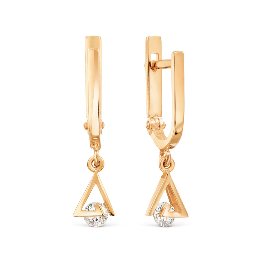 Серьги из золота с фианитами