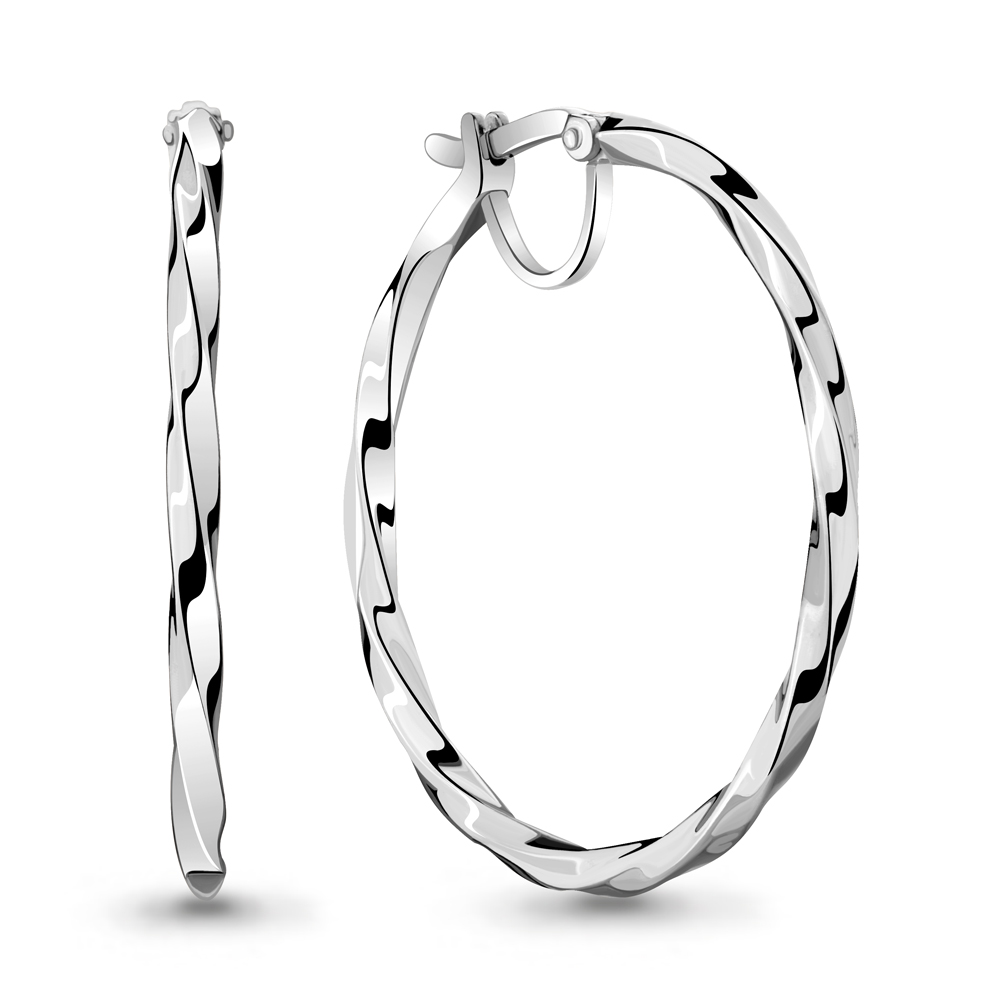 Серьги конго из серебра