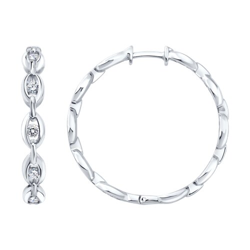 серьги из серебра с фианитами