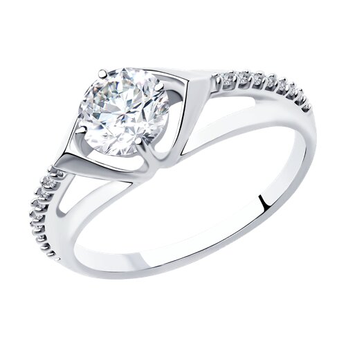 Кольцо из серебра с фианитами